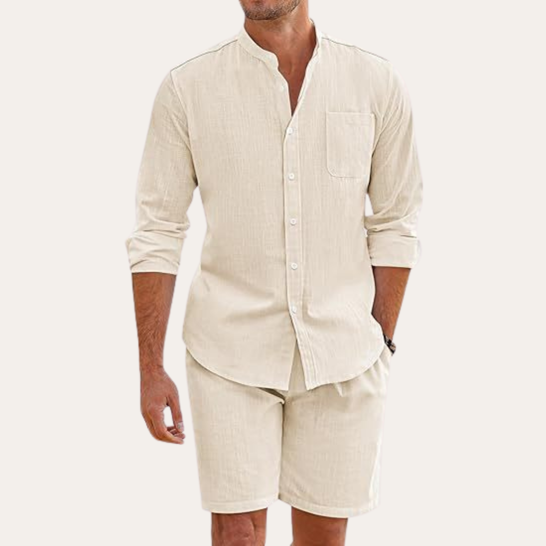 Leo | Men's Linen Shirt and Shorts Set