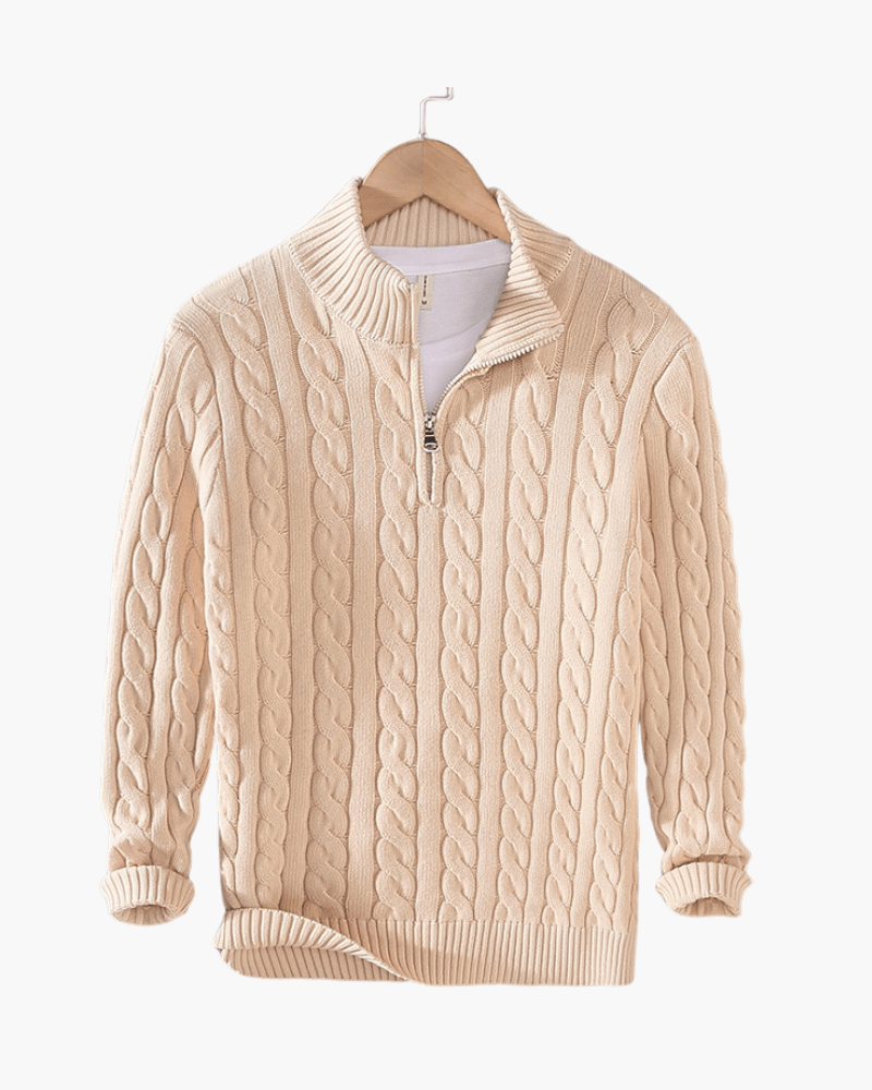 Kit | Men's Cable Knit Half-Zip Sweater