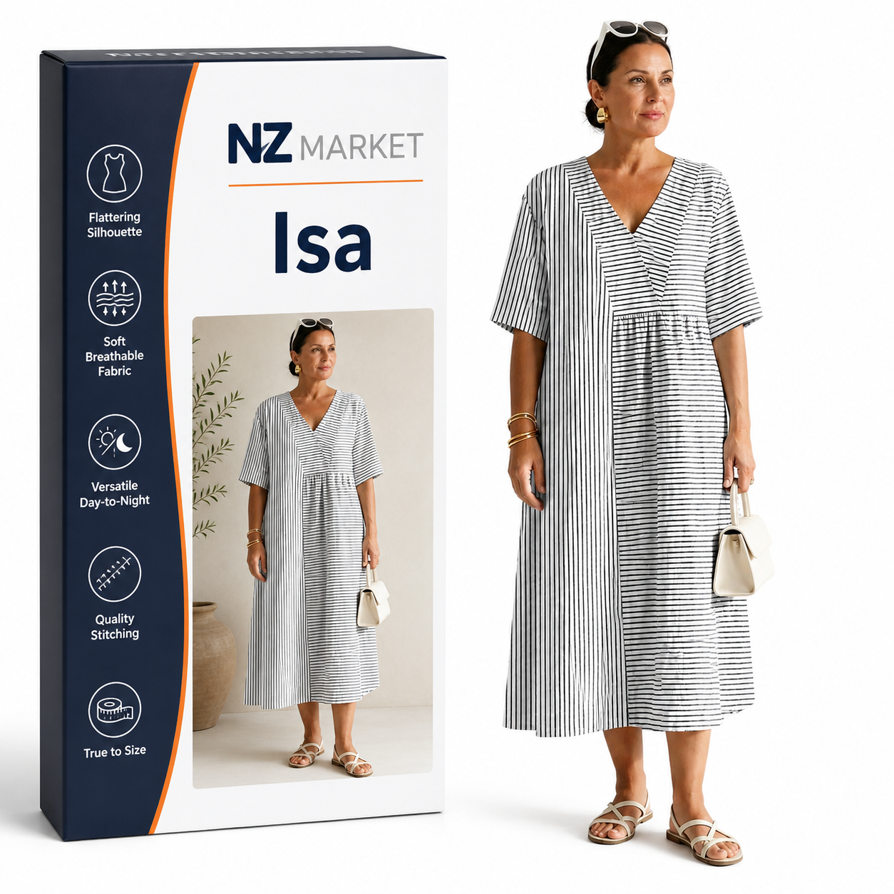 Isa - Vintage Striped Dress