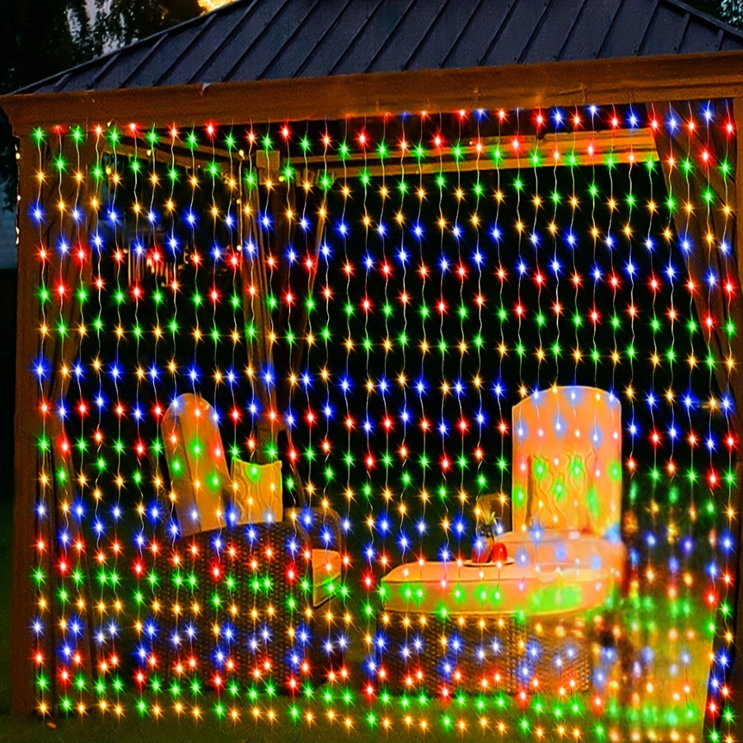 Nzmarket Solar-Powered Outdoor Curtain String Lights – Auto Dusk to Dawn, 3 Sizes