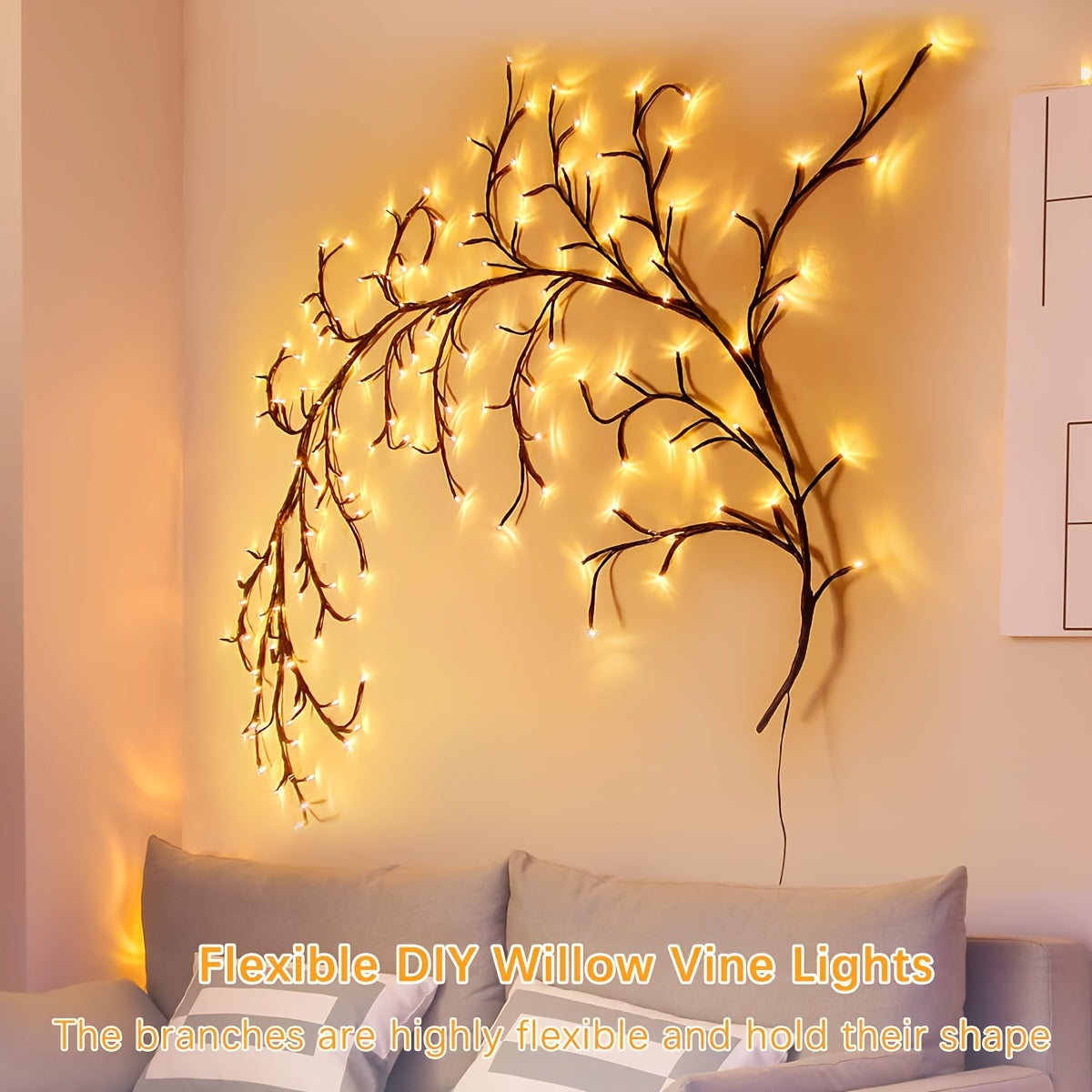 Nzmarket™ LED Willow Branch Wall Light – Warm Glow, Ethereal Design