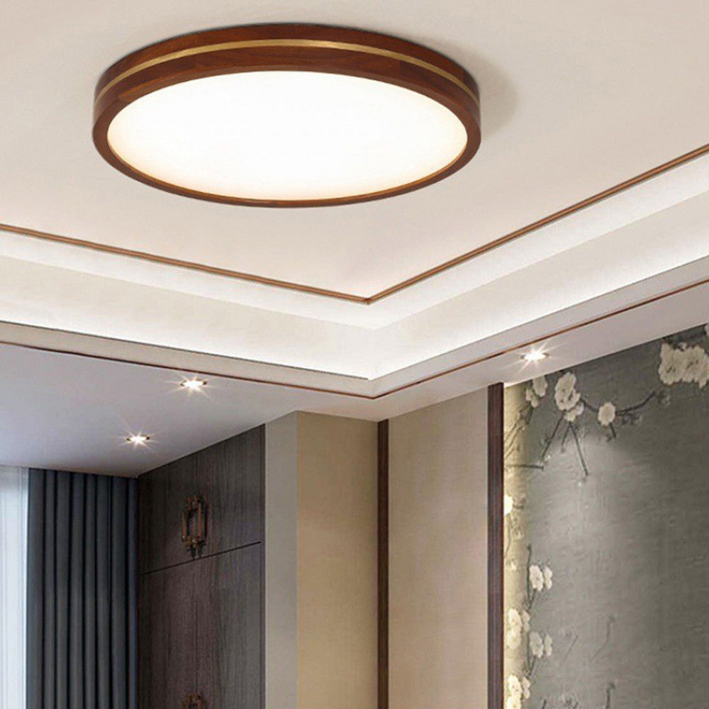 Nzmarket Dimmable Wooden LED Ceiling Light – Remote Control, 2 Sizes