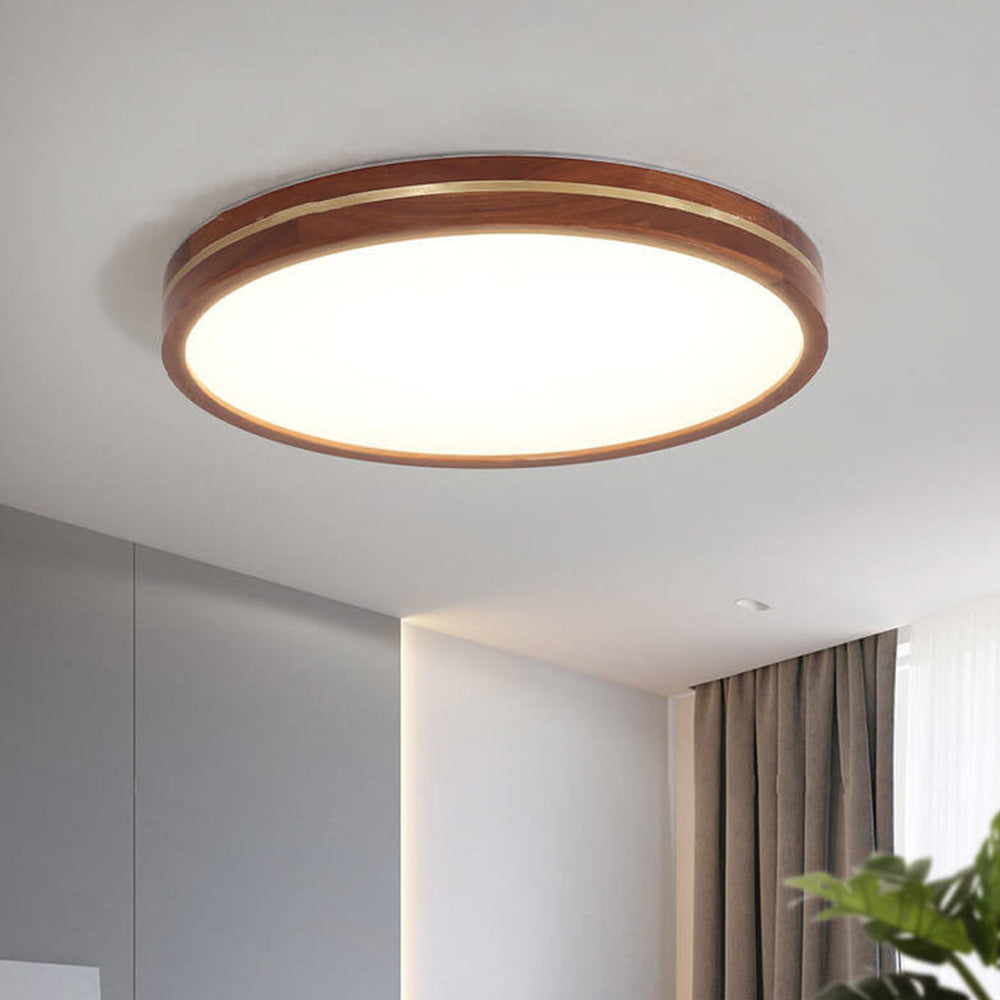 Nzmarket Dimmable Wooden LED Ceiling Light – Remote Control, 2 Sizes