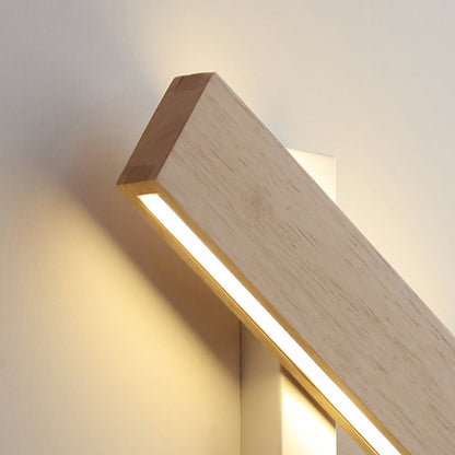 Nzmarket™ Rotatable Wood LED Wall Light – Adjustable Arm, Natural Timber