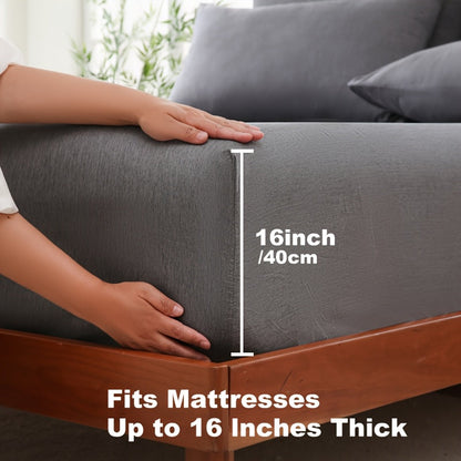 Nzmarket 5-Piece Bamboo Microfibre Fitted Sheet Set – All-Season Comfort