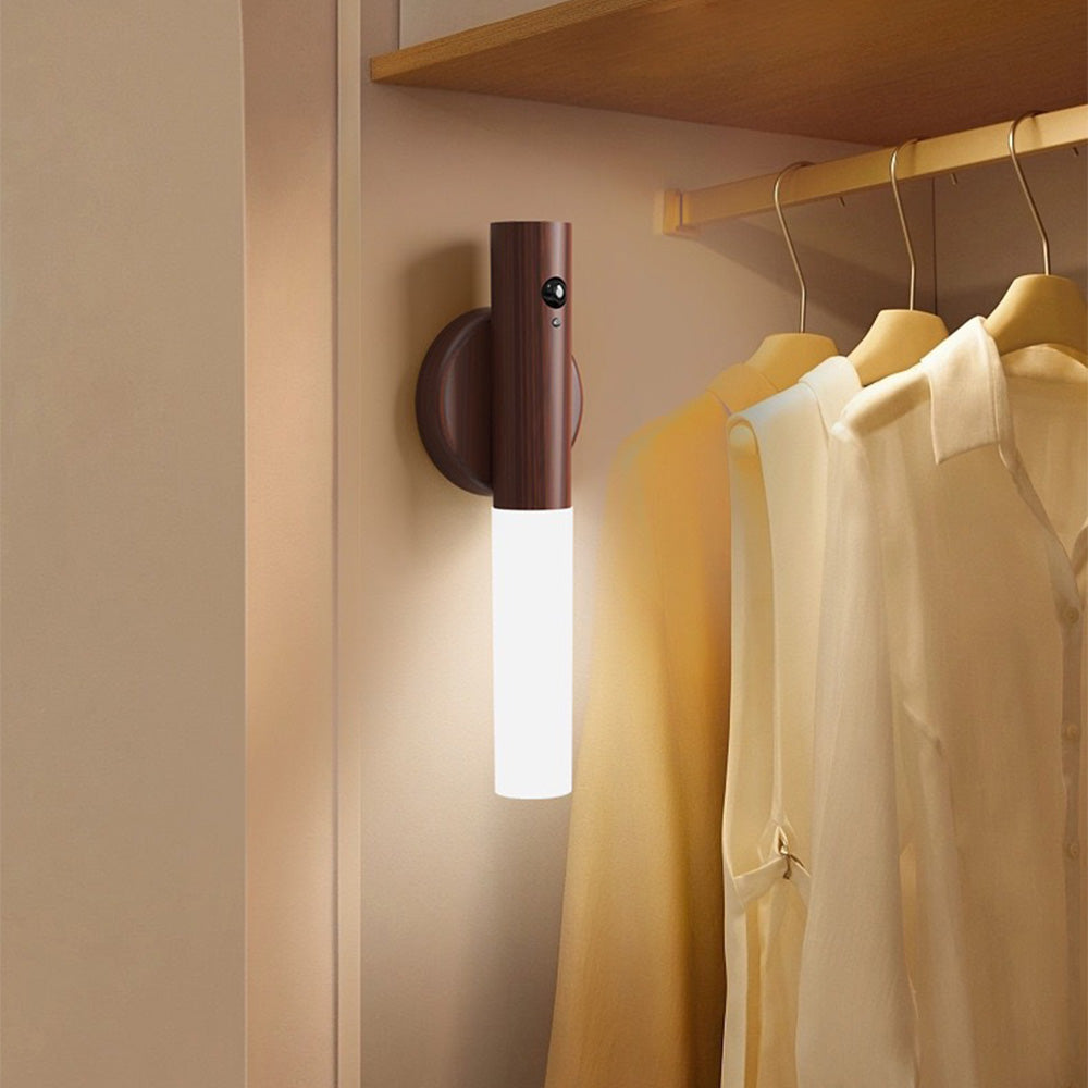 Nzmarket™ Wooden Motion Sensor LED Wall Light – Auto PIR On/Off