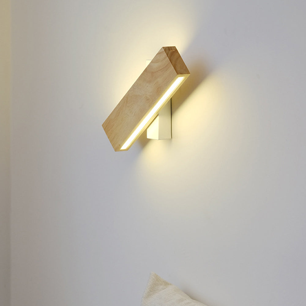 Nzmarket™ Rotatable Wood LED Wall Light – Adjustable Arm, Natural Timber