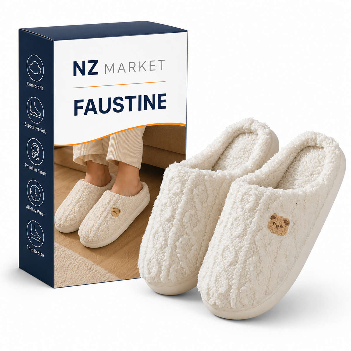 FAUSTINE - Cosy Winter Slippers for Women with Soft Soles