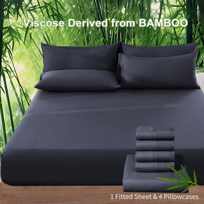 Nzmarket 5-Piece Bamboo Microfibre Fitted Sheet Set – All-Season Comfort