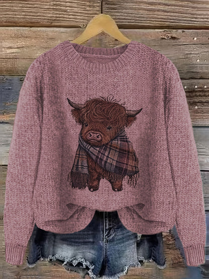 Aurélie - Pull Chic Imprimé Vache