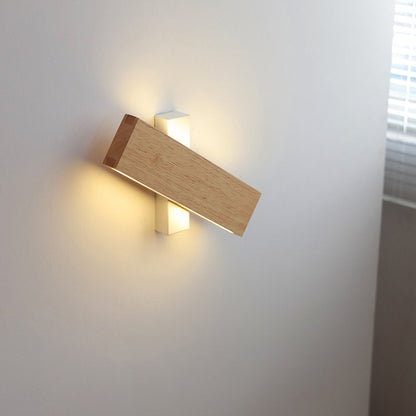 Nzmarket™ Rotatable Wood LED Wall Light – Adjustable Arm, Natural Timber
