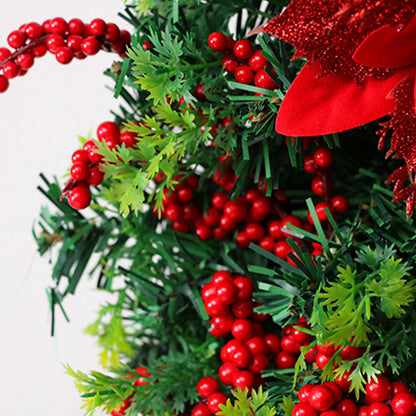 Nzmarket LED Christmas Wreath with Ribbon Bow – 40cm Warm Glow Display