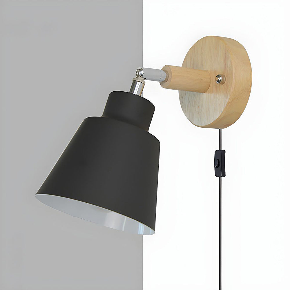 Nzmarket™ Wood Accent Bedroom Wall Light – Natural Timber, Soft LED Glow