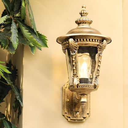 Nzmarket Vintage Outdoor Glass Wall Lantern – Aluminium & Glass