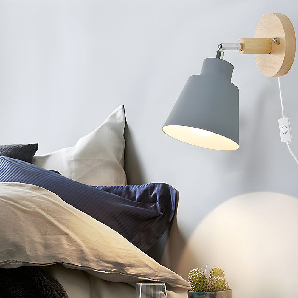 Nzmarket™ Wood Accent Bedroom Wall Light – Natural Timber, Soft LED Glow