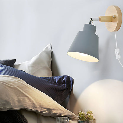 Nzmarket™ Wood Accent Bedroom Wall Light – Natural Timber, Soft LED Glow