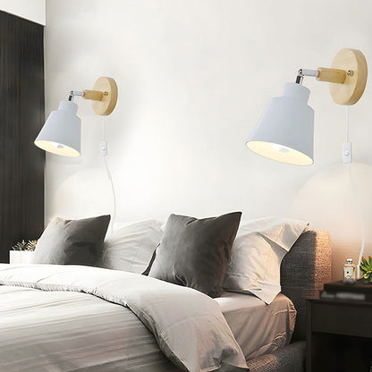 Nzmarket™ Wood Accent Bedroom Wall Light – Natural Timber, Soft LED Glow