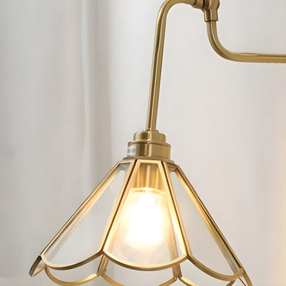 Nzmarket™ Vintage Brass & Glass Wall Light – Antique Classic Style