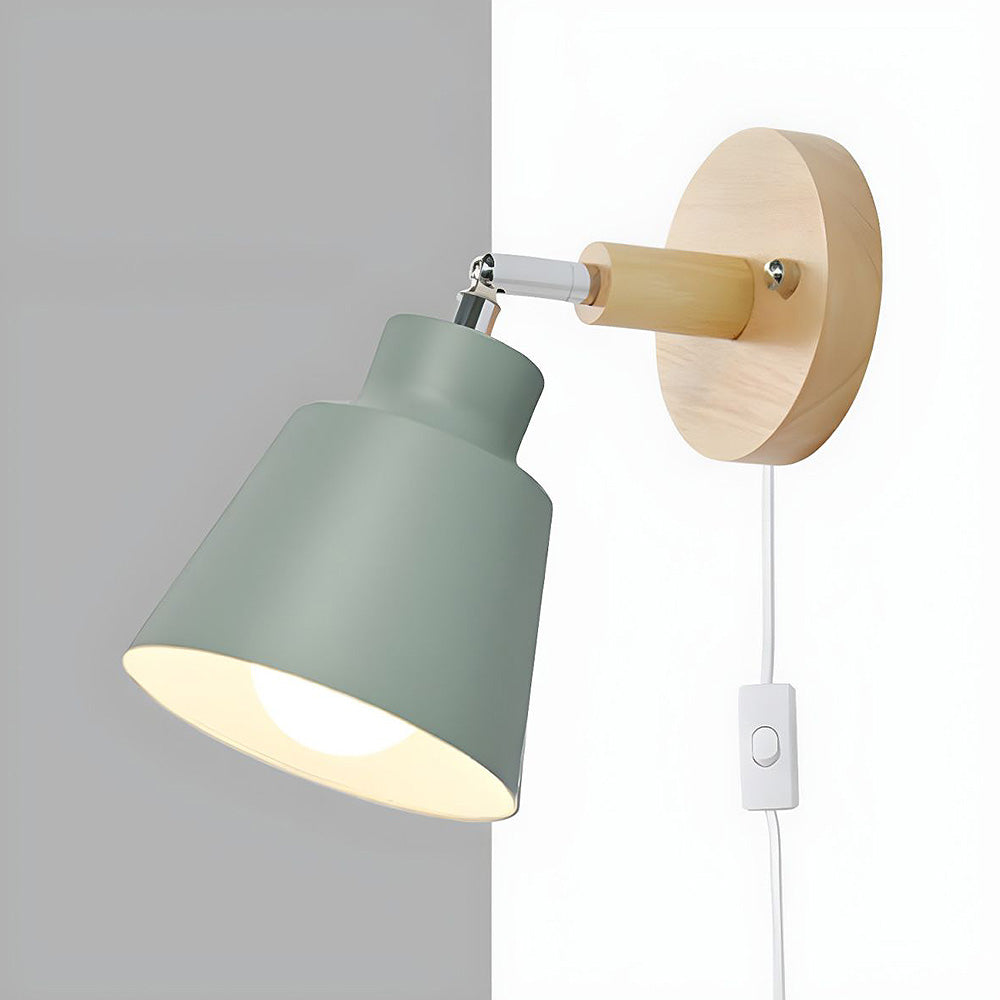 Nzmarket™ Wood Accent Bedroom Wall Light – Natural Timber, Soft LED Glow