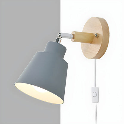Nzmarket™ Wood Accent Bedroom Wall Light – Natural Timber, Soft LED Glow