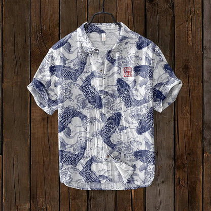 Nino - Vintage Fish Linen Shirt