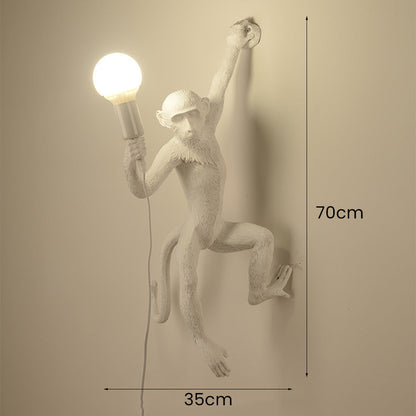 Nzmarket™ Quirky Resin Monkey Wall Light Sconce – Unique Statement Piece