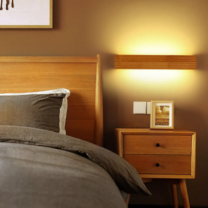 Nzmarket Modern Wood LED Wall Fixture – Natural Timber, Integrated LED