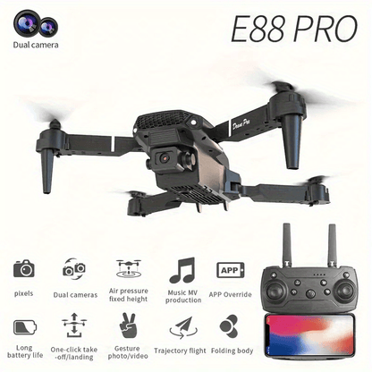 Nzmarket E88 Dual Camera WiFi FPV Drone – Altitude Hold, One-Key Return