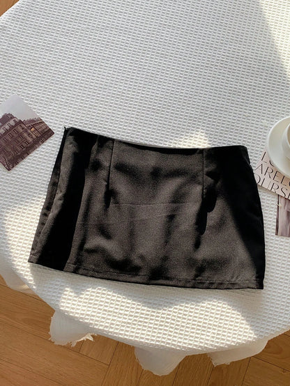 Nzmarket Valerie Low-Waist Mini Skirt – Solid Colour Summer Casual