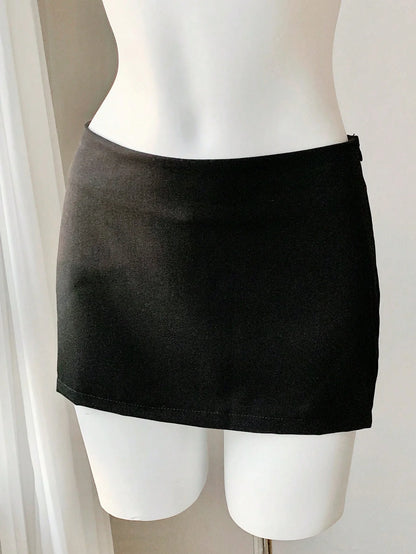 Nzmarket Valerie Low-Waist Mini Skirt – Solid Colour Summer Casual