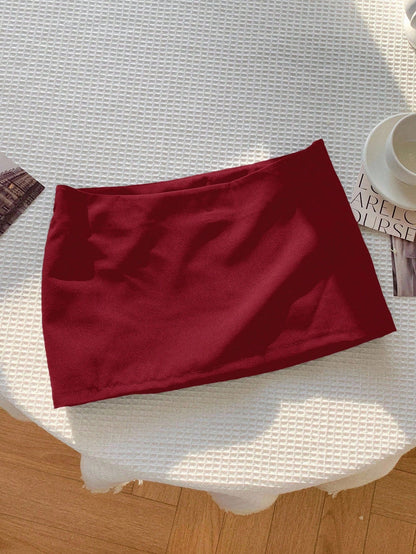 Nzmarket Valerie Low-Waist Mini Skirt – Solid Colour Summer Casual