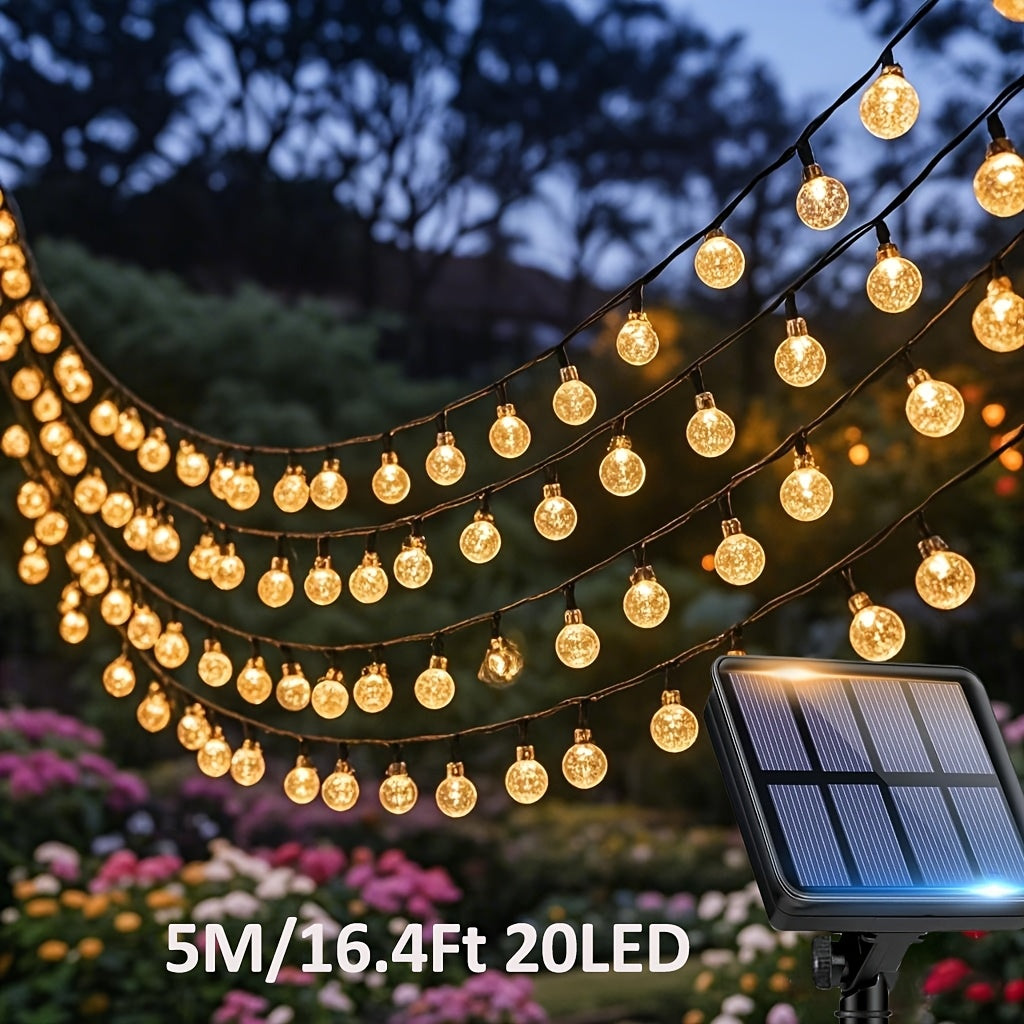 Nzmarket Solar LED Globe String Lights – 8 Modes, IPX4 Outdoor