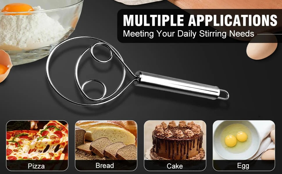 Nzmarket Food-Grade Stainless Steel Dough Mixer Tool – No-Mess Baking