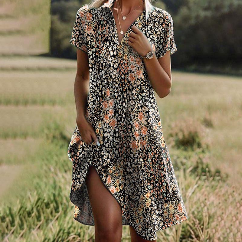 Mara - Vintage Floral Print Dress