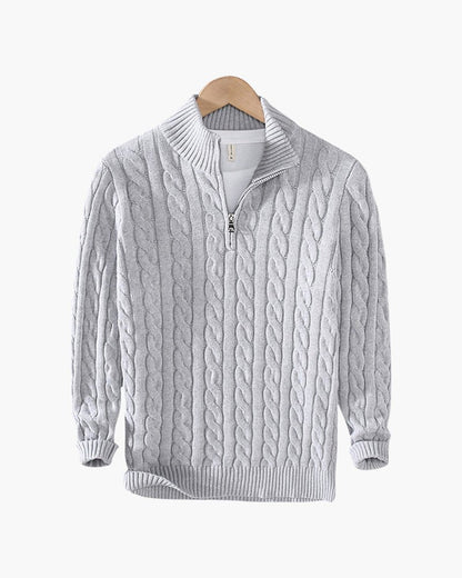 Kit | Men's Cable Knit Half-Zip Sweater