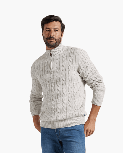 Kit | Men's Cable Knit Half-Zip Sweater