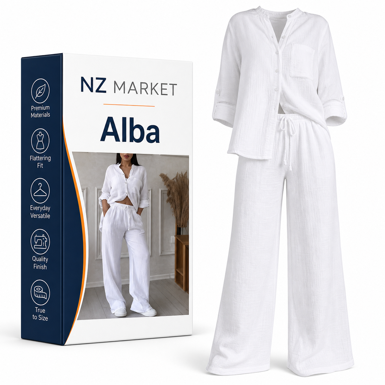 Alba - Luxury Cotton and Linen Outfit