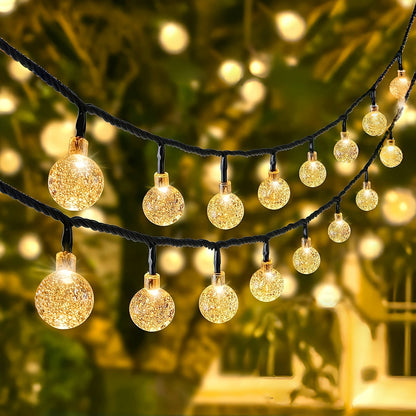 Nzmarket Solar LED Globe String Lights – 8 Modes, IPX4 Outdoor