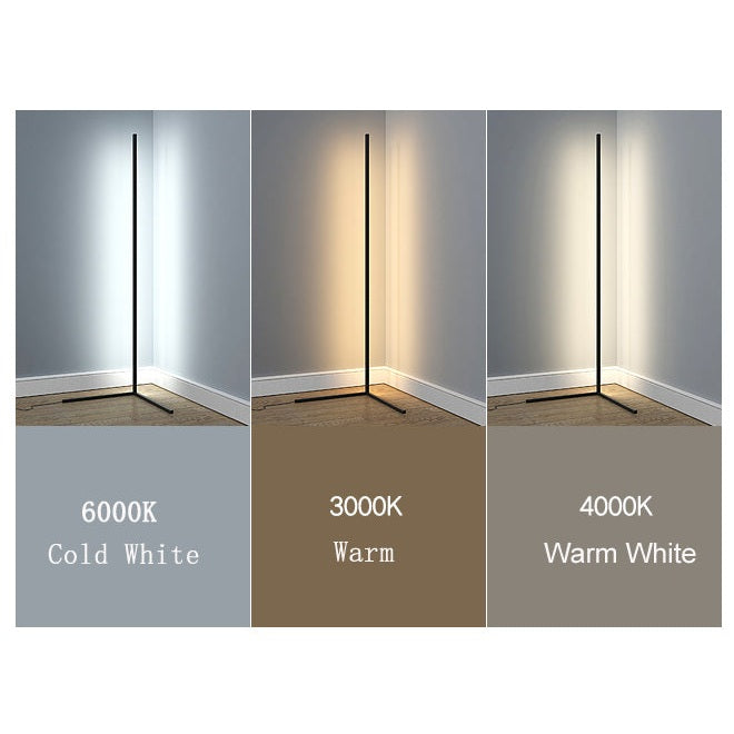 Nzmarket™ Slim LED Corner Floor Lamp – Adjustable Brightness, Warm White