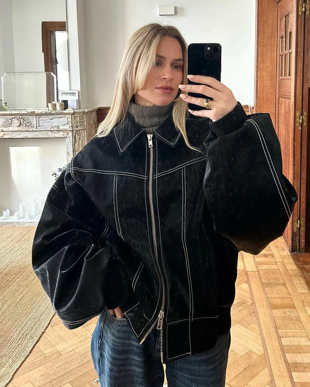 Ruby️ - Oversized Leather Jacket
