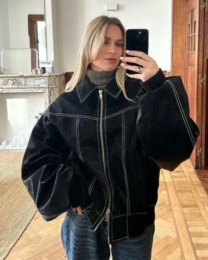Ruby️ - Oversized Leather Jacket