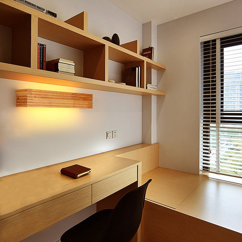 Nzmarket Modern Wood LED Wall Fixture – Natural Timber, Integrated LED