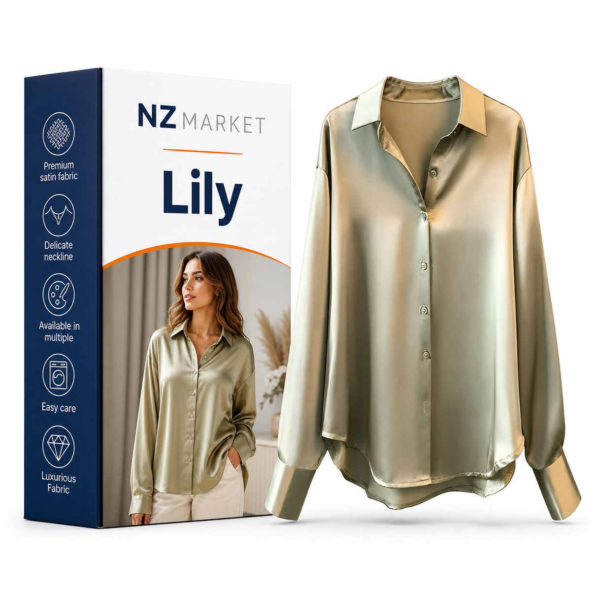 Lily - High Quality Satin Blouse