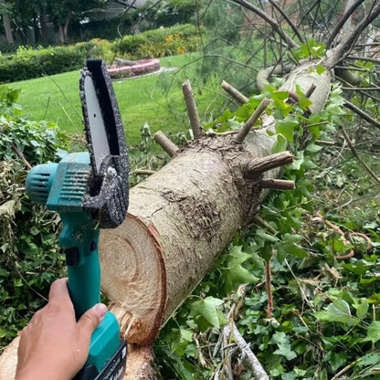 Nzmarket 6-Inch Cordless Mini Chainsaw with 2 Bonus Batteries – Lightweight One-Hand Pruning Saw