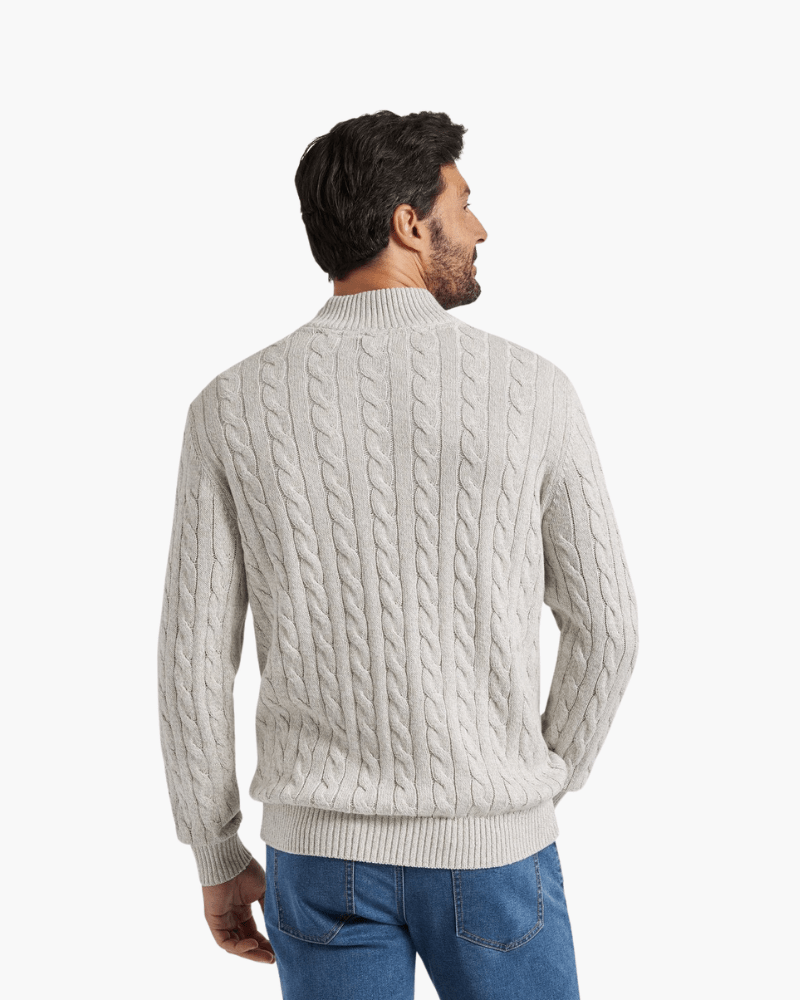 Kit | Men's Cable Knit Half-Zip Sweater