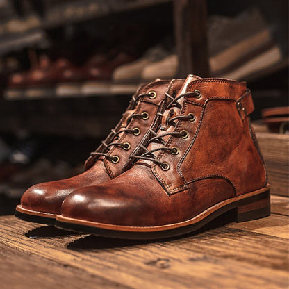 Stylish Men's Clyde Orthopedic Leather Boots for Ultimate Comfort