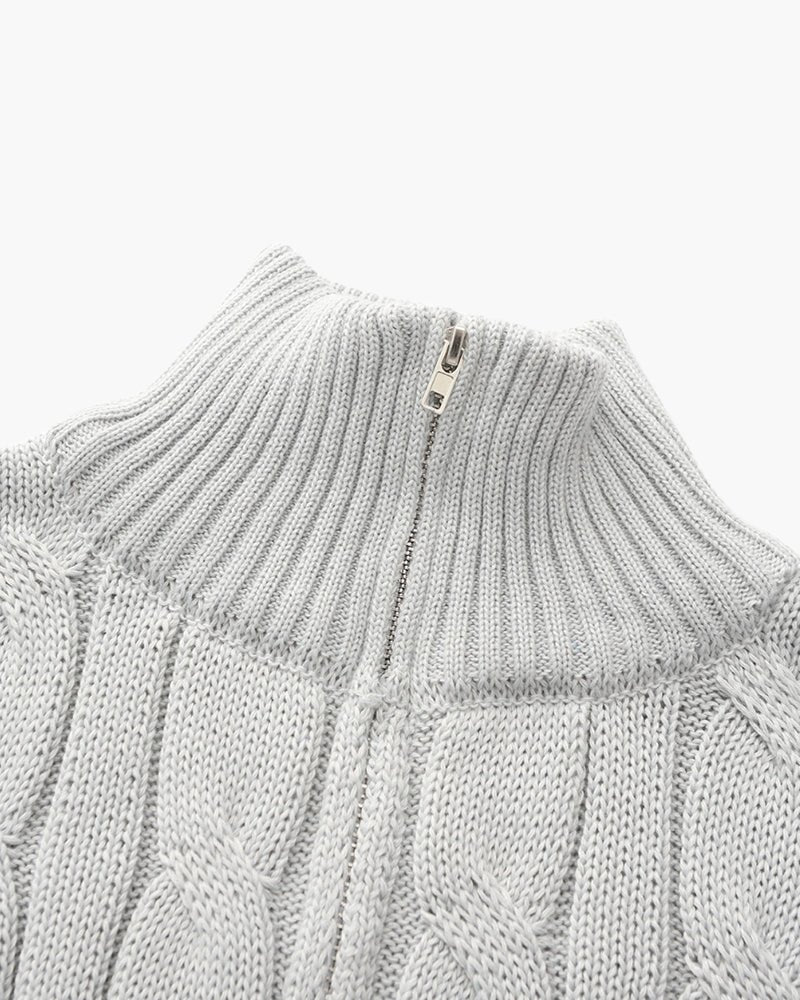Kit | Men's Cable Knit Half-Zip Sweater
