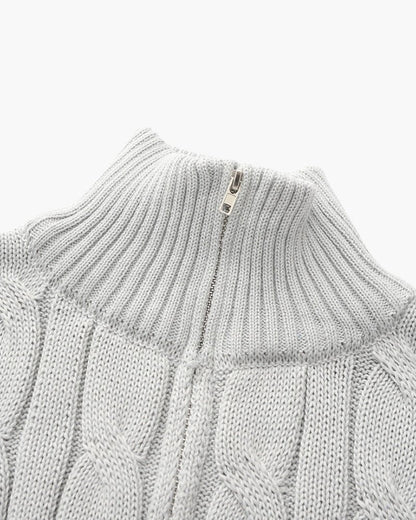 Kit | Men's Cable Knit Half-Zip Sweater