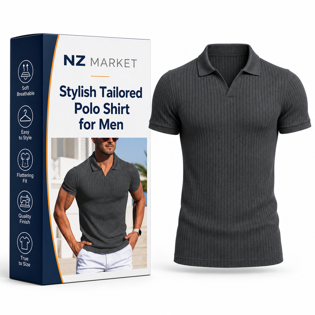 Stylish Tailored Polo Shirt for Men - Dash
