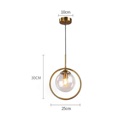Nzmarket Gold Frame Glass Pendant Light – Clear, Smoke Grey & Amber